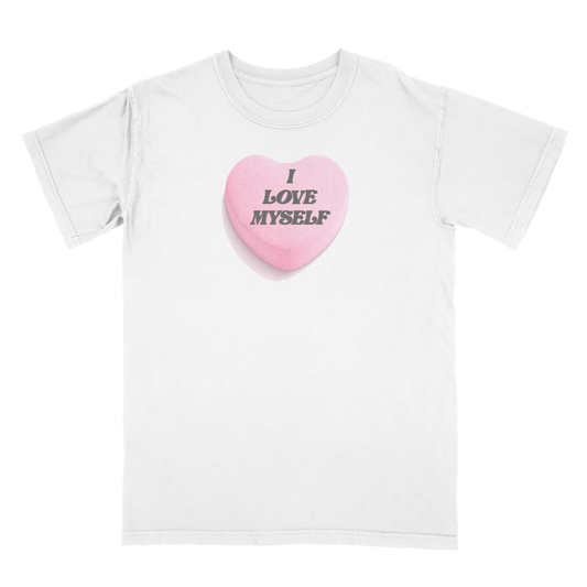 White I Love Myself Tee